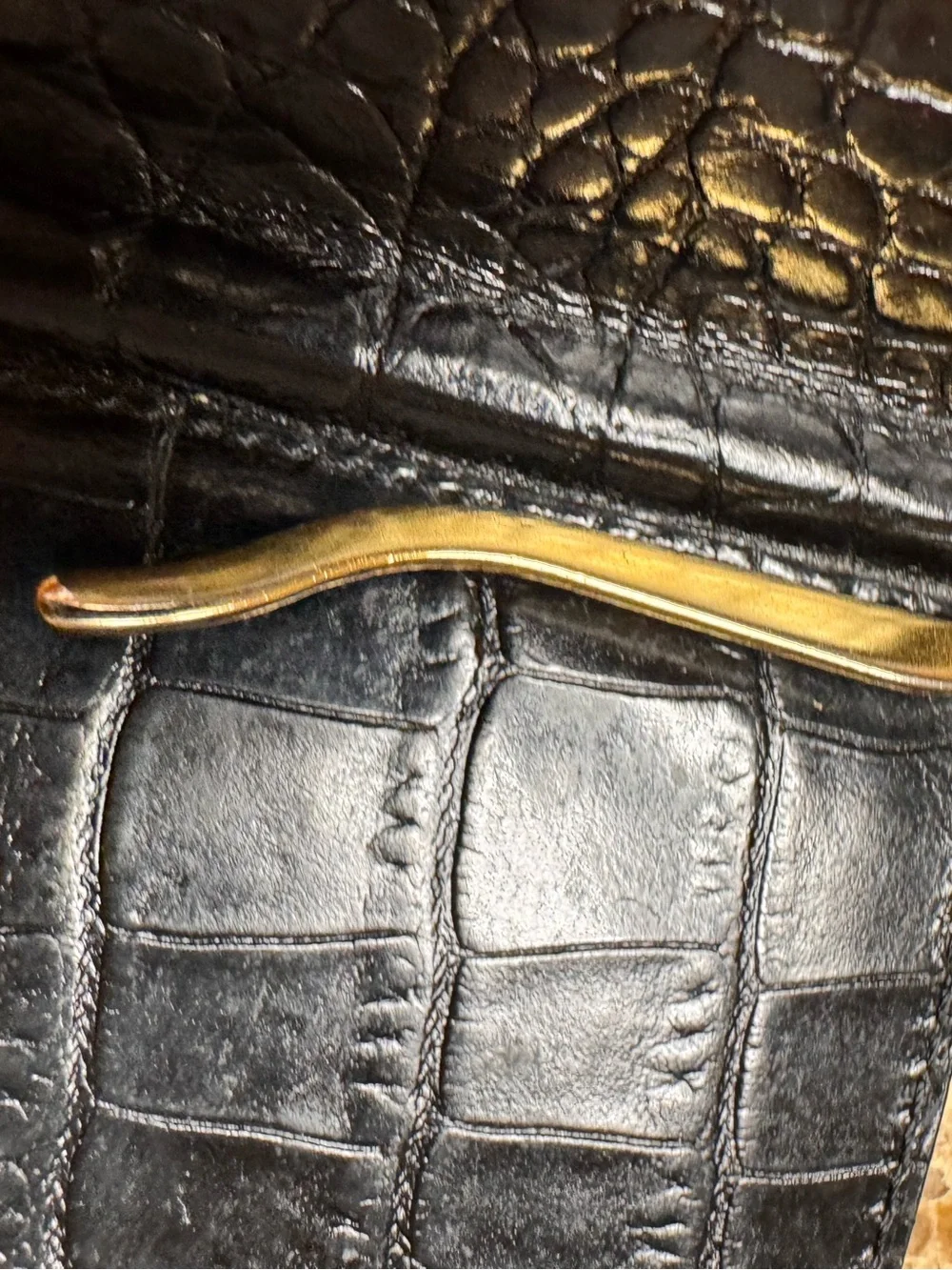 Black Croc-Embossed Banknotes & Card Holder Wallet- Source Unknown